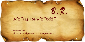 Bódy Renátó névjegykártya